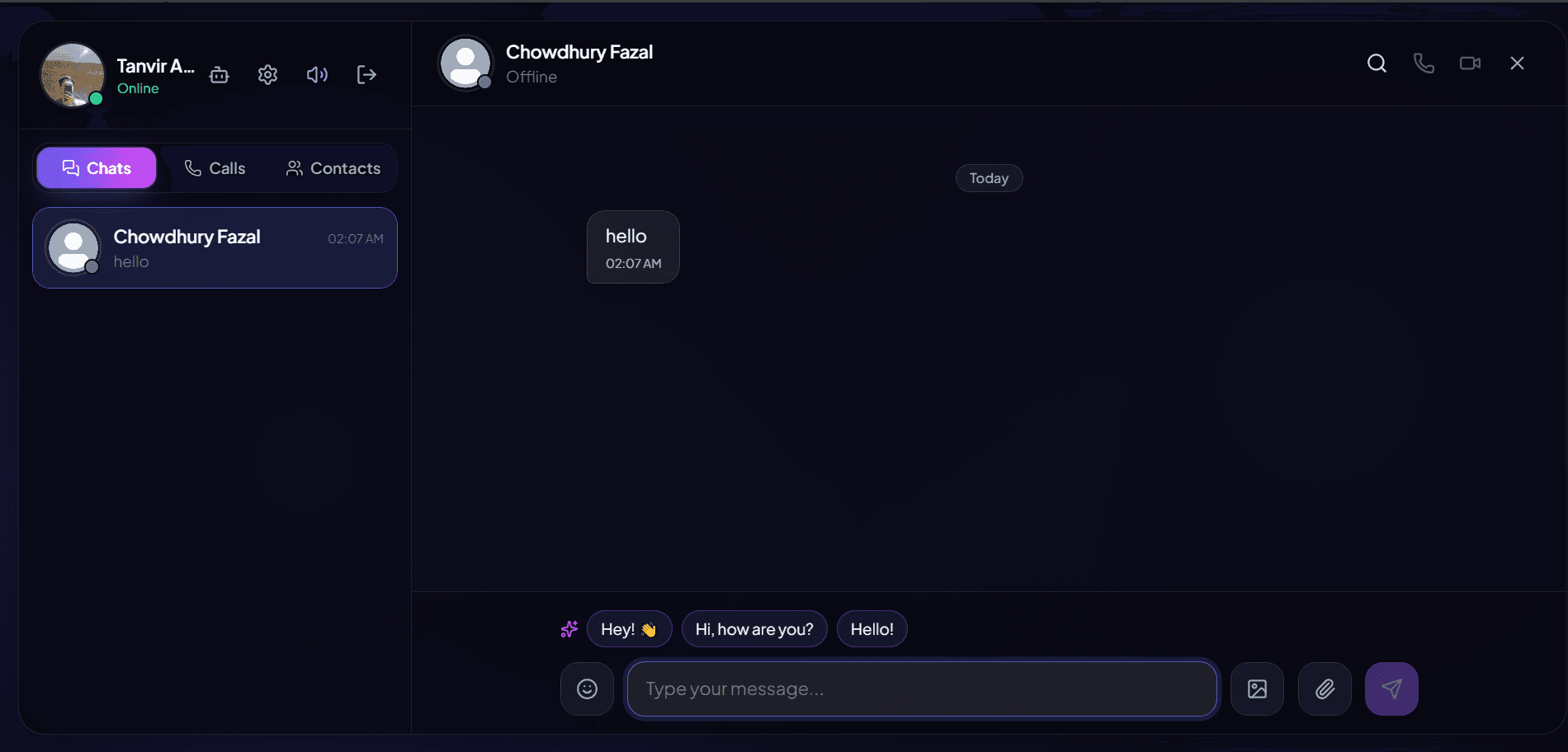 Realtime Chat interface